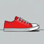 red canvas sneakers with white toe caps image